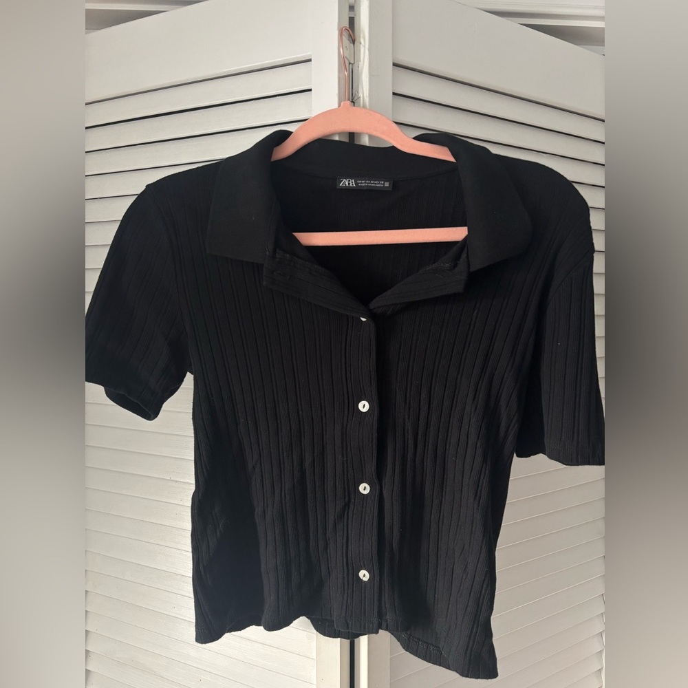 Zara Button Down Collared T- Shirt